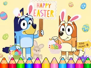 Coloring Book: Bluey Happy Easter